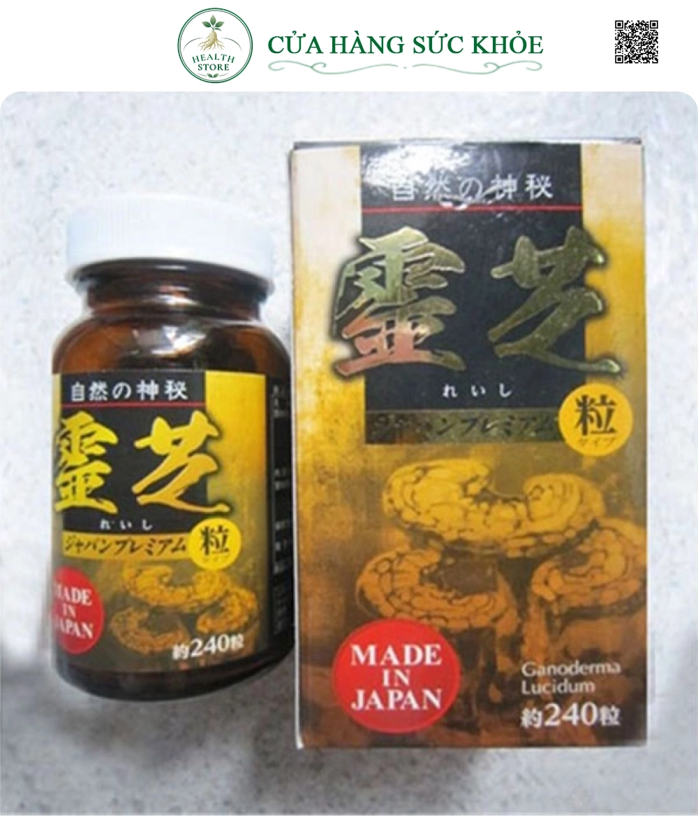 Nấm Linh Chi Đen Cô Đặc Nhật Bản hộp 240 viên
