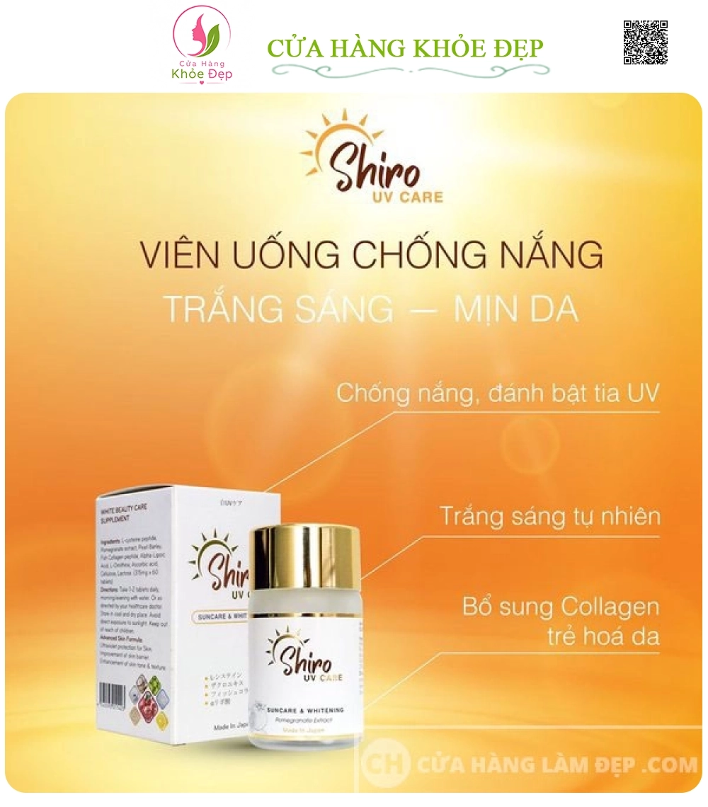 Viên Uống Trắng Da Chống Nắng Shiro UV Care Suncare Whitening