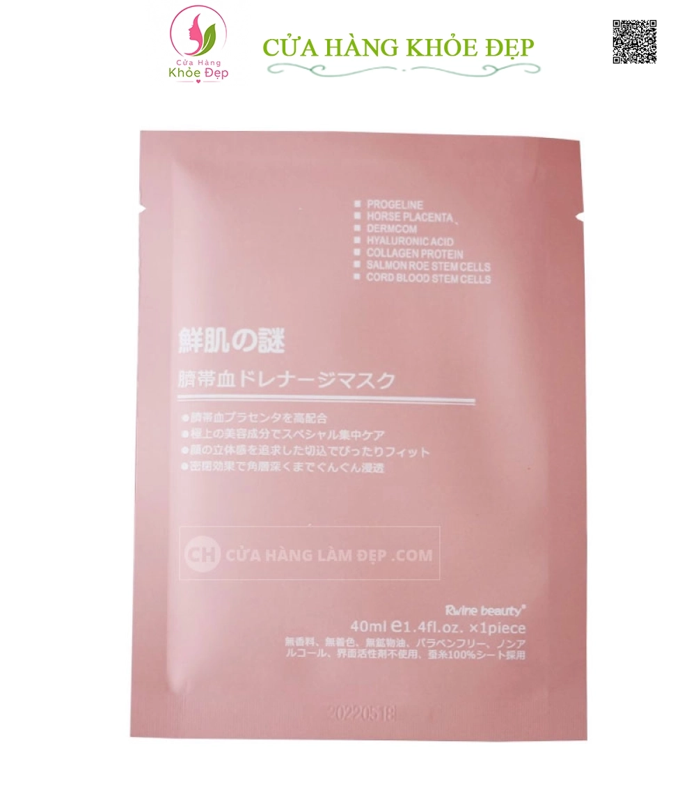 Mặt Nạ Tinh Chất Tế Bào Nhau Thai Rwine Beauty Steam Cell Placenta Mask Nhật Bản