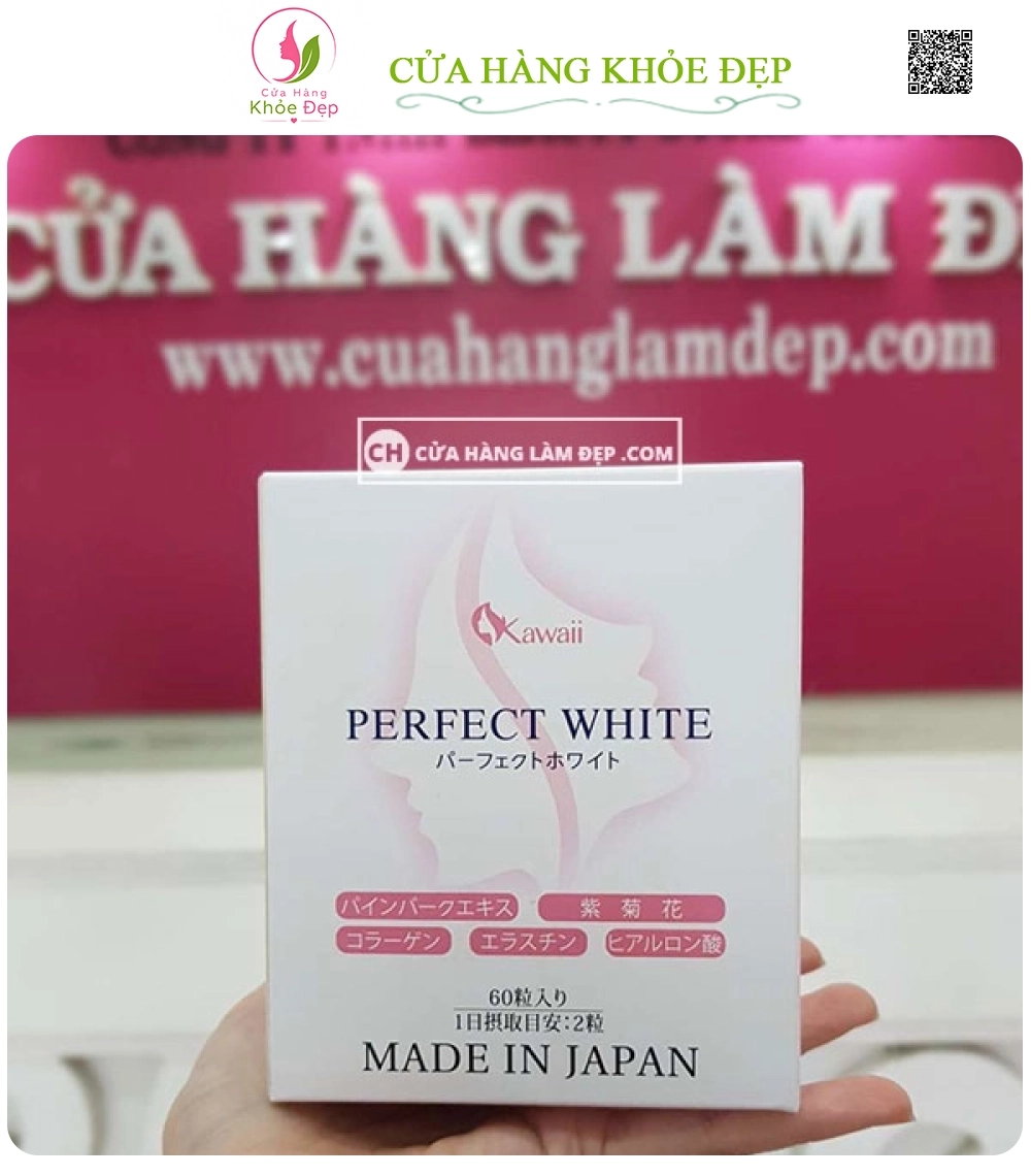Viên Uống Làm Trắng Da, Hỗ Trợ Ngừa Lão Hóa Perfect White Nhật Bản