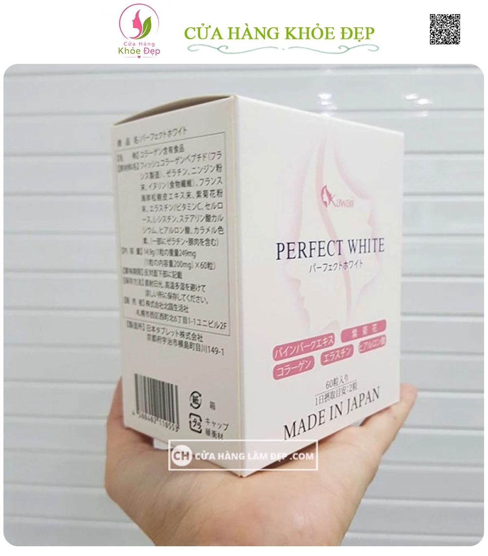 Viên Uống Làm Trắng Da, Hỗ Trợ Ngừa Lão Hóa Perfect White Nhật Bản