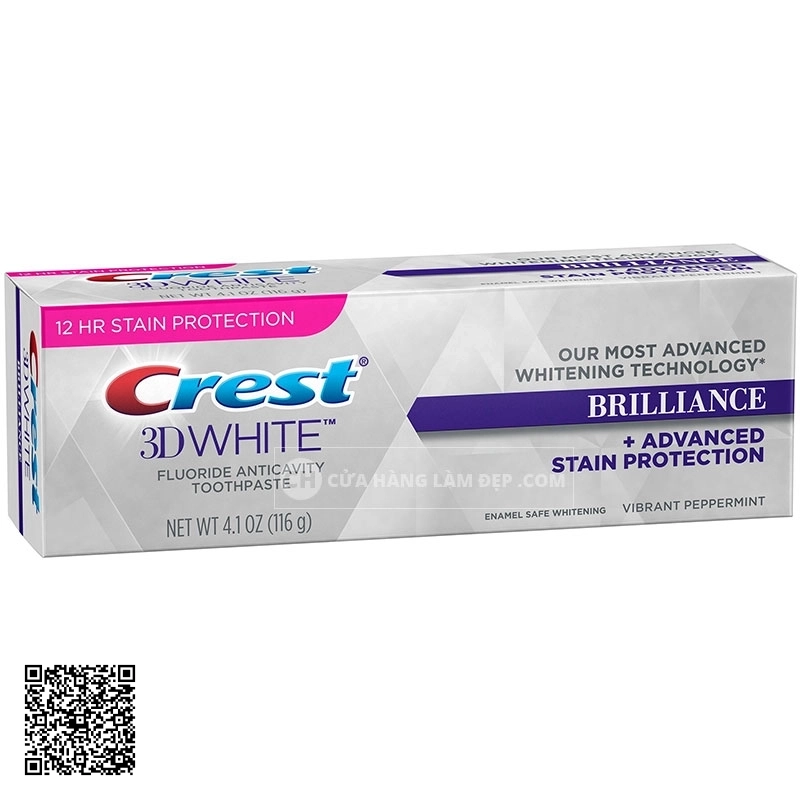 Kem Đánh Răng Crest 3D White Fluoride Anticavity Toothpaste Brilliance 116g