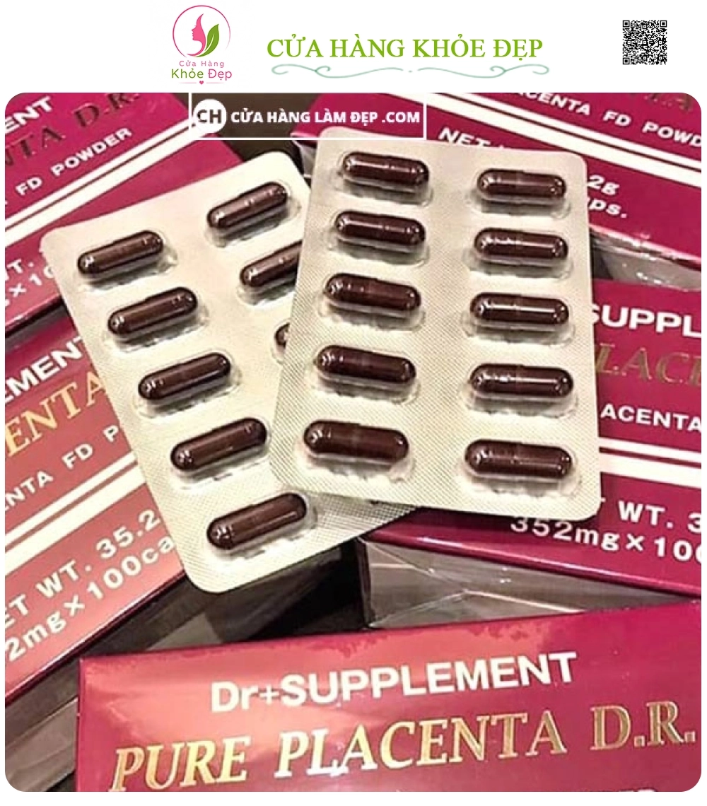 Viên Uống Tinh Chất Tế Bào Pure Placenta D.R (100 Viên X 352 Mg) Nhật Bản