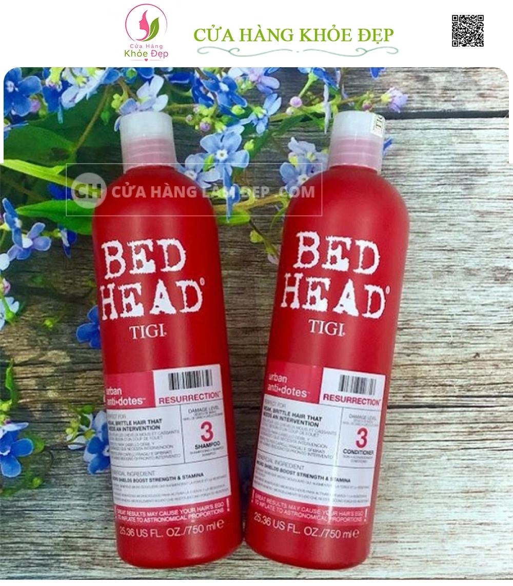 Bộ Dầu Gội Xả Phục Hồi Hư Tổn Số 3 Tigi Bed Head