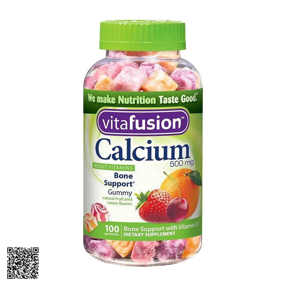 Kẹo Dẻo Bổ Sung Canxi Vitafusion Calcium + D3 500mg 100 Viên