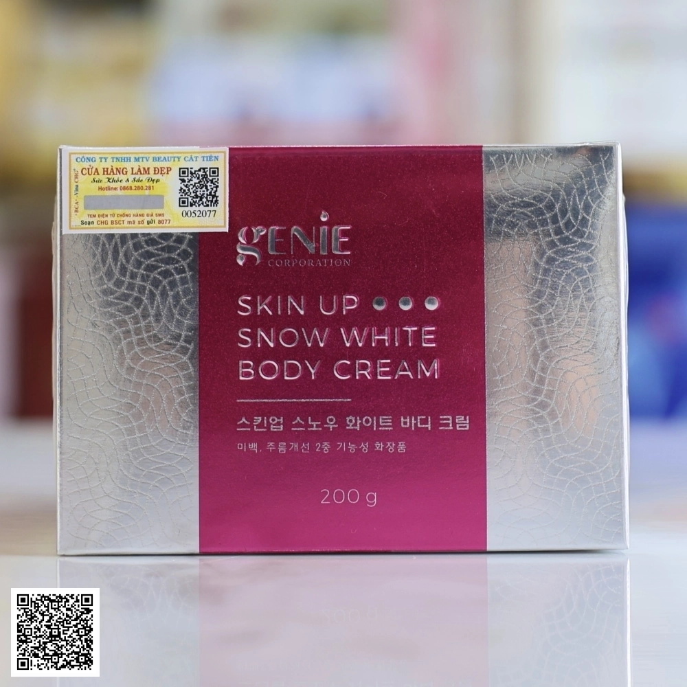 Kem Trắng Da Body Tinh Thể Nước Genie Skin Up Snow White Body Cream 200 gram