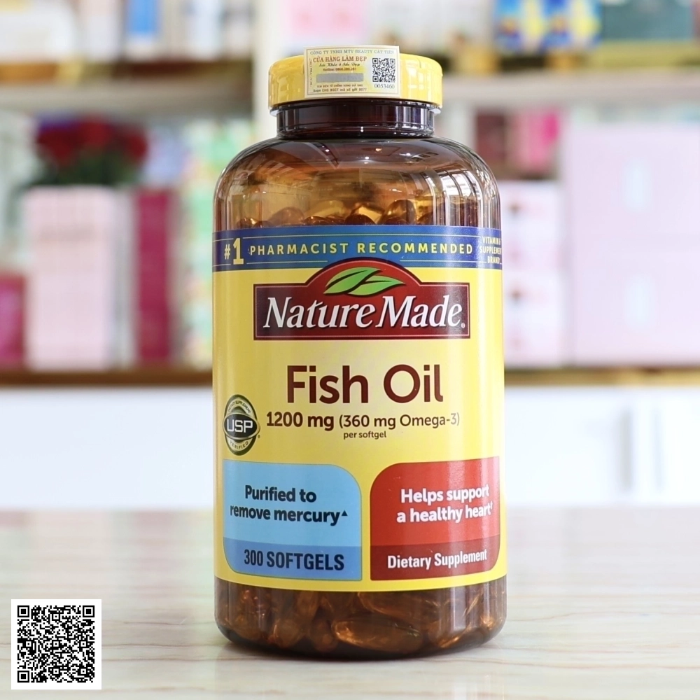 Nature Made Viên Uống Dầu Cá Bổ Sung Omega3 1200mg Fish Oil Omega 3 200 Viên