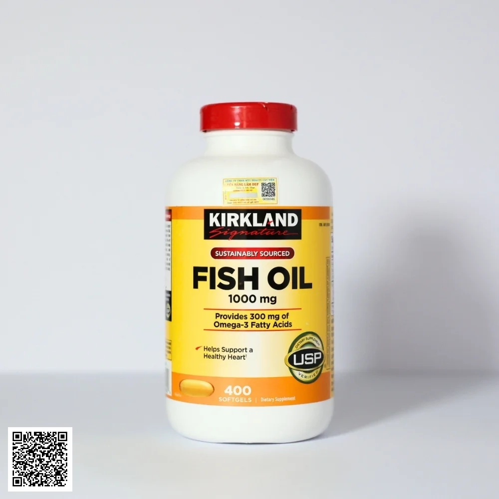 Kirkland Viên Uống Dầu Cá Signature Fish Oil 1000mg 400 Viên