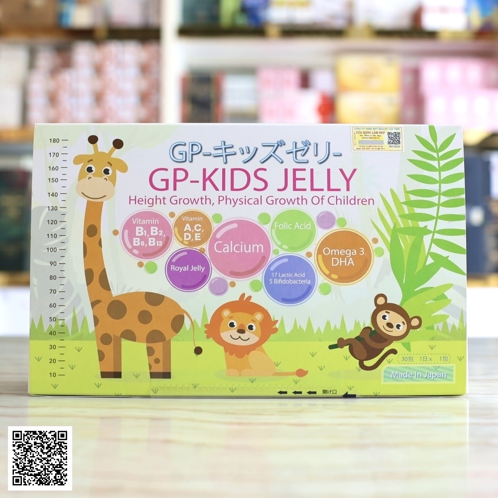 Thạch Trẻ Em Tăng Chiều Cao GP-KIDS JELLY Từ Nhật Bản 15g x 30 Thanh