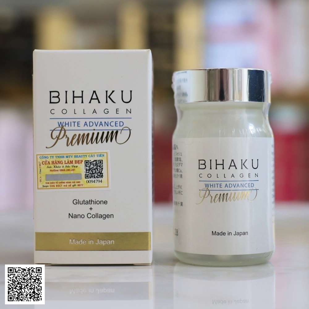 Viên Uống Hỗ Trợ Trắng Da Bihaku Collagen Premium Nhật Bản 30 Viên