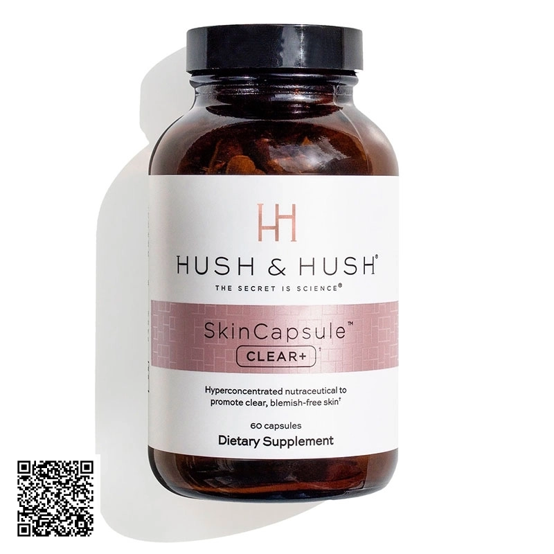 Viên Uống Giảm Mụn Hush & Hush Skin Capsule Clear+ Cao Cấp Mỹ 60 Viên