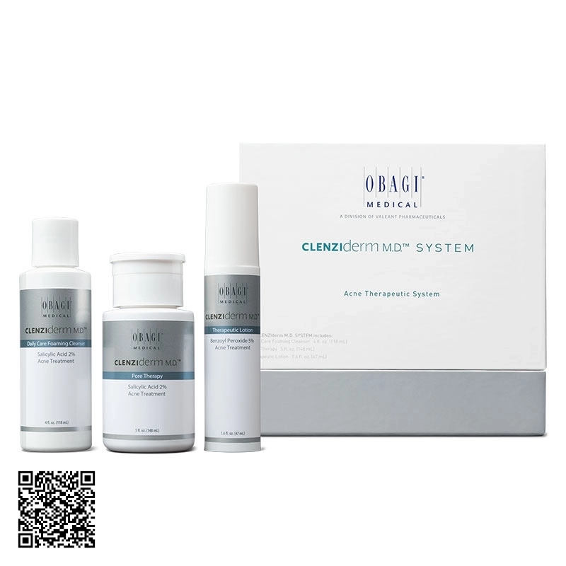 Bộ Clenziderm M.D.System Obagi Giảm Mụn 3 Bước Mỹ