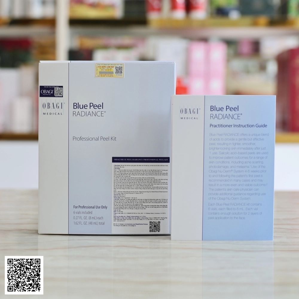 Bộ Blue Peel Radiance Kit Obagi Thay Da Sinh Học 48ml Mỹ