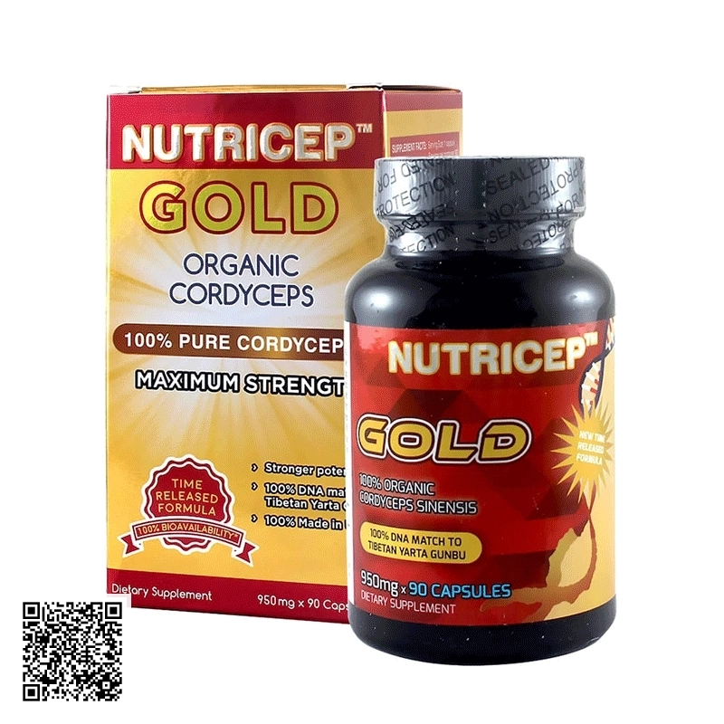 Đông Trùng Hạ Thảo Gold Organic Cordyceps Nutricep 90 Viên Mỹ