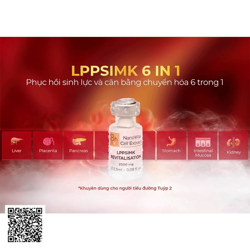 NanoVital Cell Extracts LPPSIMK 6 IN 1 Bhm+d  Thụy Sĩ 20 Ống