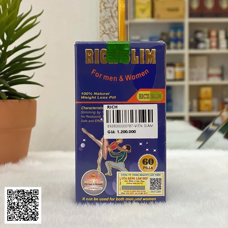 Viên Uống Giảm Cân Rich Slim For Men And Women USA Hộp 60 Viên .