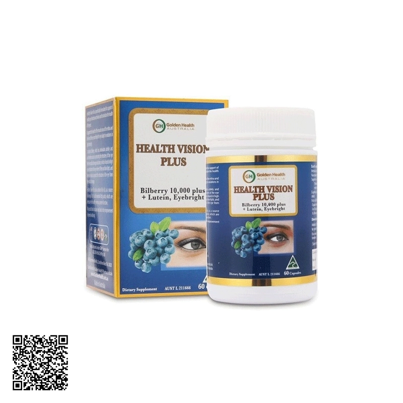 Viên Uống Bổ Mắt Health Vision Plus Golden Health Của Úc 60 Viên