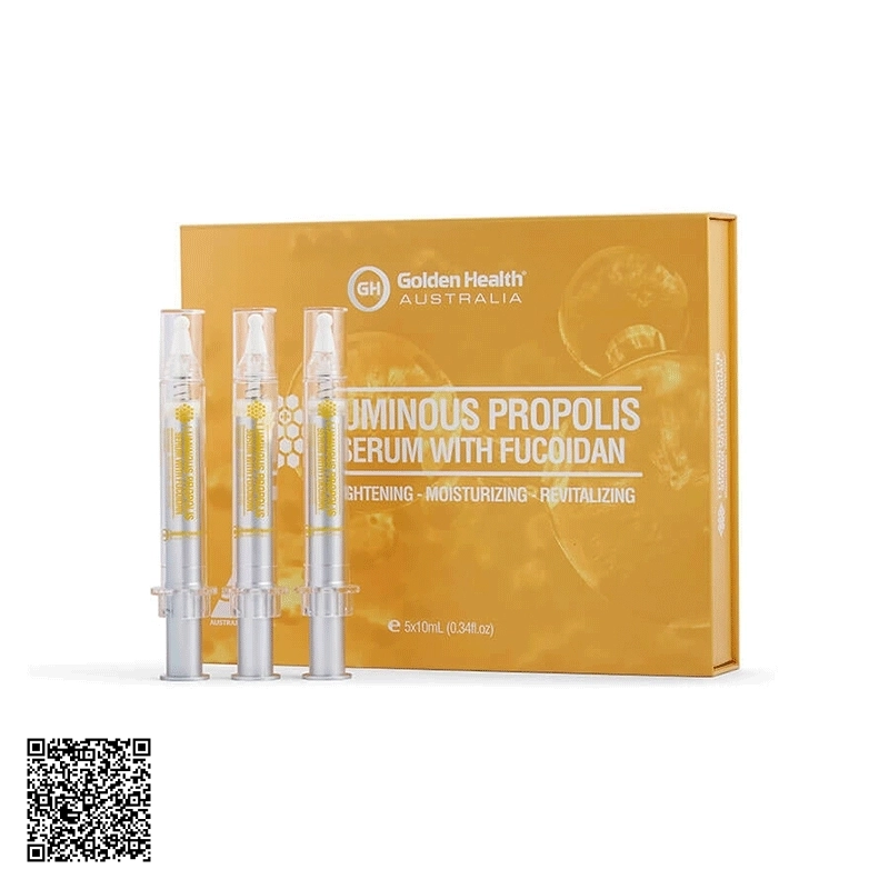 Tinh Chất Luminous Propolis Serum With Fucoidan Keo Ong Và Tảo Biển Golden Health Của Úc Hộp 5 Lọ 10ml