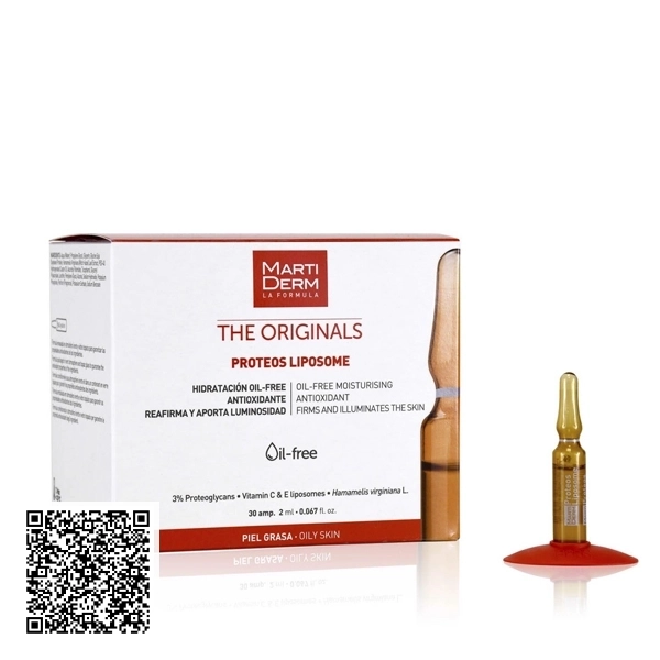 Tinh Chất MartiDerm Ampoule The Originals Proteos Liposome Chống Oxy Hoá, Phục Hồi, Điều Tiết Bã Nhờn Của Tây Ban Nha 30 Ống