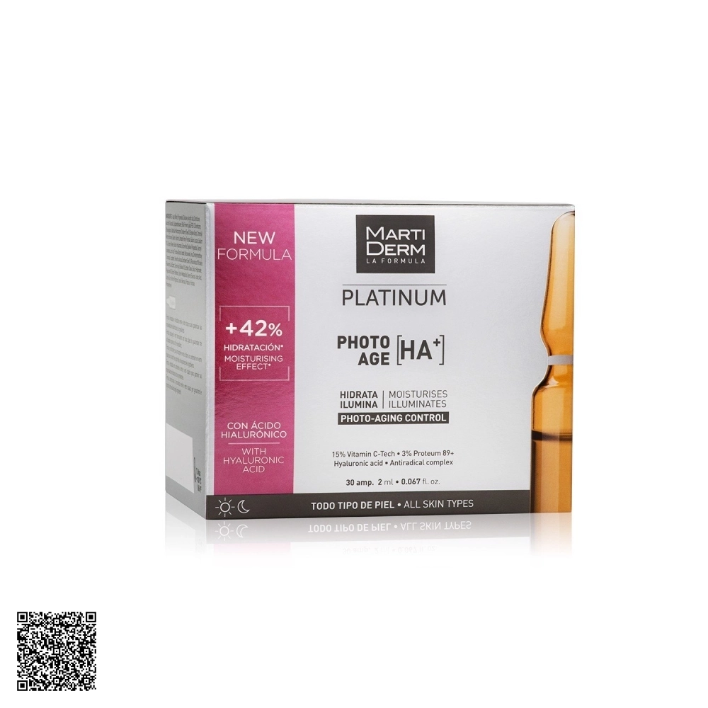 Tinh Chất MartiDerm Ampoules Platinum Photo Age HA+ 15% Vitamin C Nguyên Chất Hỗ Trợ Ngừa Lão Hóa Của Tây Ban Nha 30 Ống