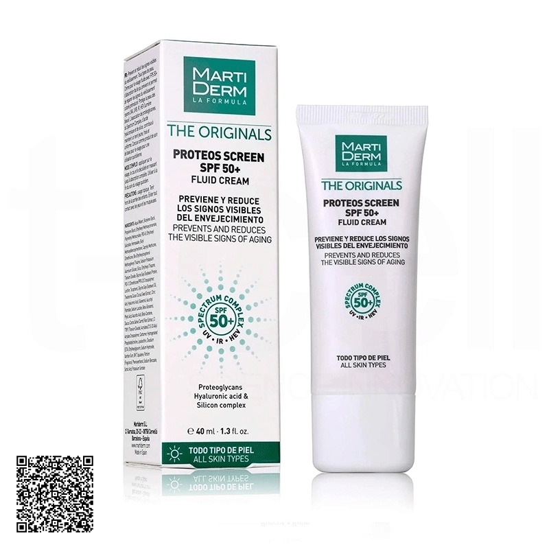 Kem Chống Nắng Ngừa Lão Hóa, Chống Nám Quay Lại MartiDerm The Originals Proteos Screen SPF50+ Fluid Cream Tây Ban Nha 40ml
