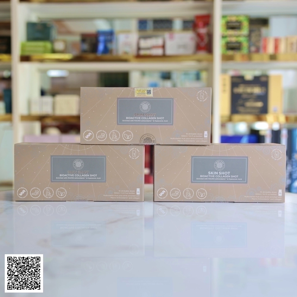 Nước Uống Collagen Skin Shot Cao Cấp Trắng Sáng ,Mờ Nám Da Của Tây Ban Nha Hộp 30 Chai*100ml