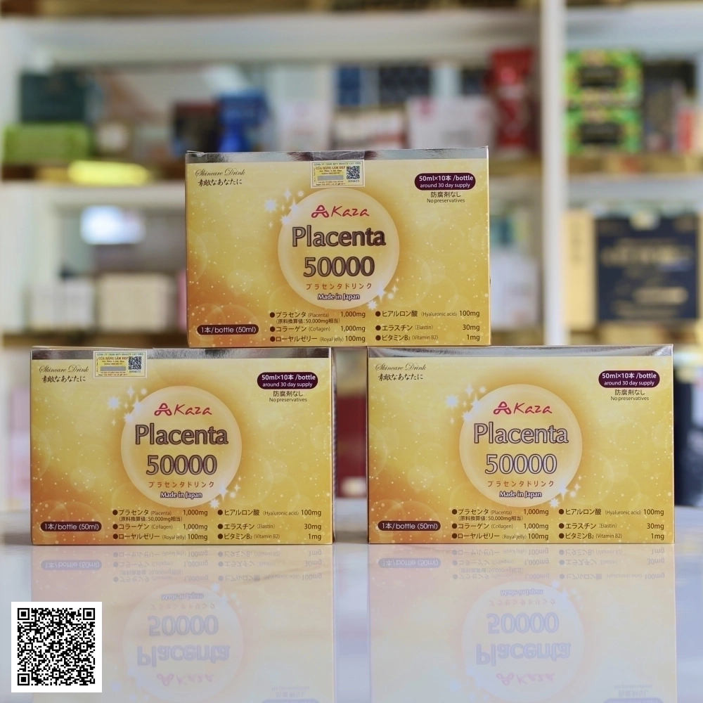 Nước Uống Trắng Da Mờ Nám Kaza Placenta 50000mg Nhật Bản Liệu Trình 30 Ngày