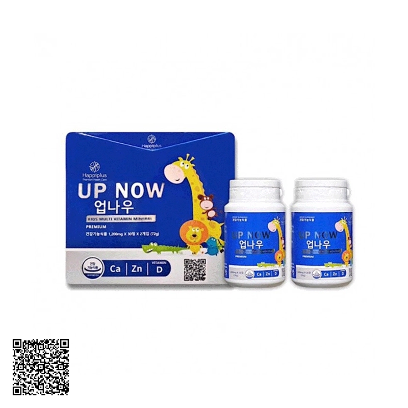 Kẹo Ngậm Hỗ Trợ Tăng Trưởng Chiều Cao Cho Bé Happiplus Up Now Premium 30 Viên x 2 Hũ
