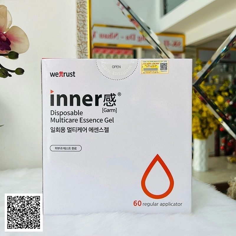 Inner Wettrust Disposable Multicare Essence Gel Đũa Thần Phụ Khoa Làm Sạch Se Khít Hồng Vùng Kín Hàn Quốc Hộp 60 Que