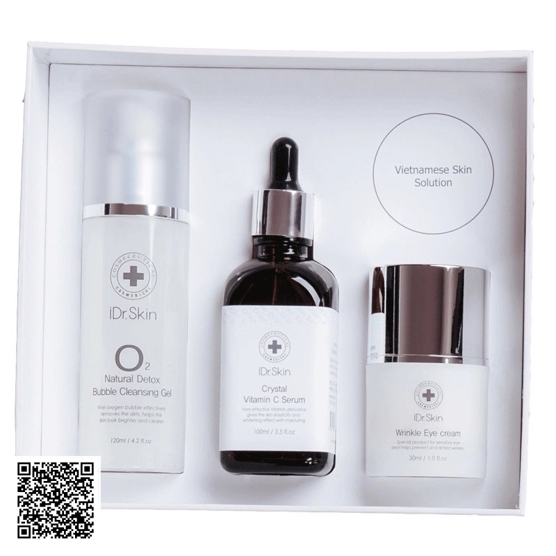 Bộ Làm Sạch Dưỡng Da Xóa Nhăn iDrSkin SnowDrop Skin Solution Hàn Quốc