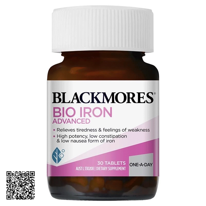 Viên Uống Bổ Sung Sắt Blackmores Bio Iron Advanced Úc 30 Viên