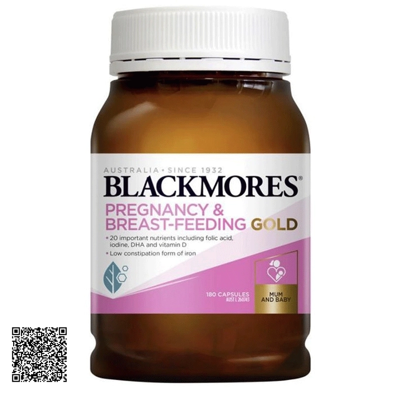 Viên Uống Cho Bà Bầu Và Cho Con Bú Blackmores Pregnancy & Breast Feeding Gold Úc 180 Viên