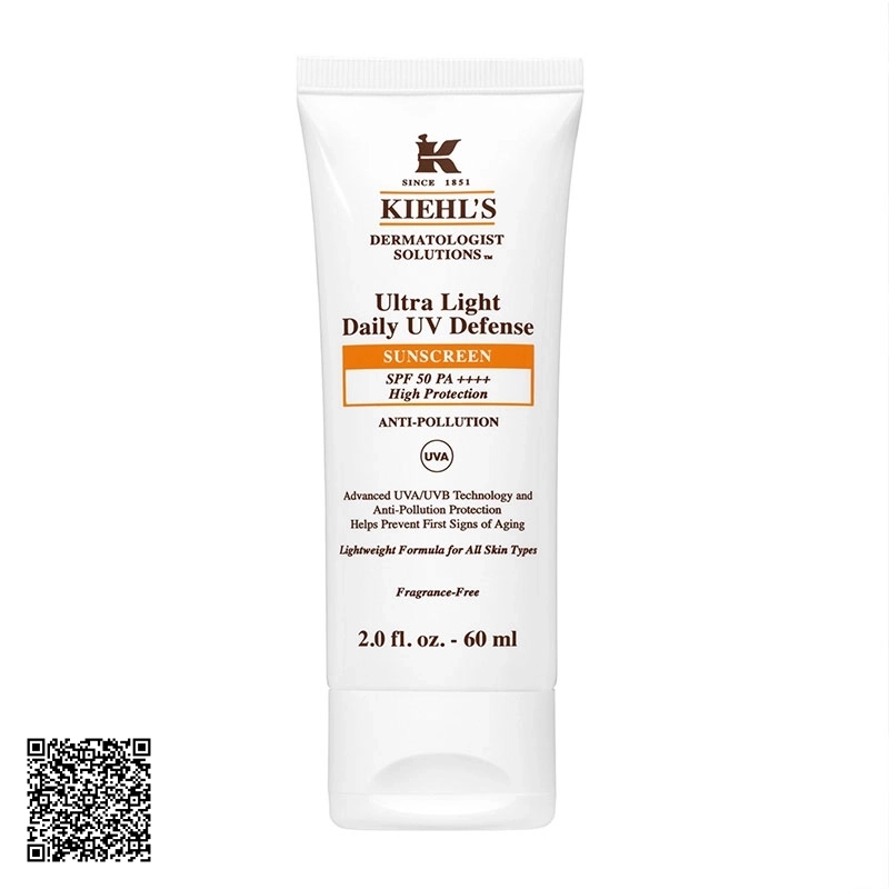 Kem Chống Nắng Kiehl’s Ultra Light Daily UV Defense Sunscreen SPF 50 PA+++ High Protection Mỹ 60ml