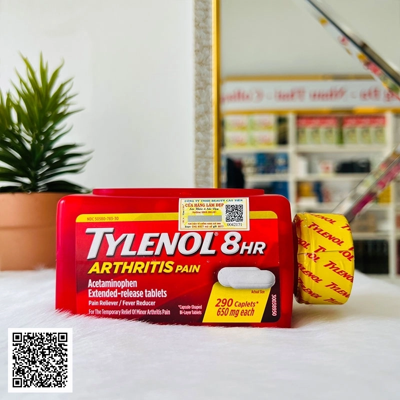 Viên Uống   Tylenol 8Hr Arthritis Pain Mỹ 290 Viên 650mg