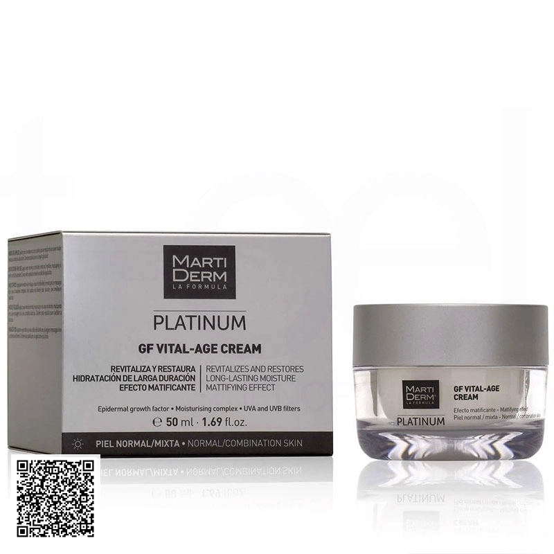 Kem Dưỡng Hỗ Trợ Ngừa Lão Hóa MartiDerm Platinum GF Vital Age Cream normal/mixed Skin Tây Ban Nha 50ml