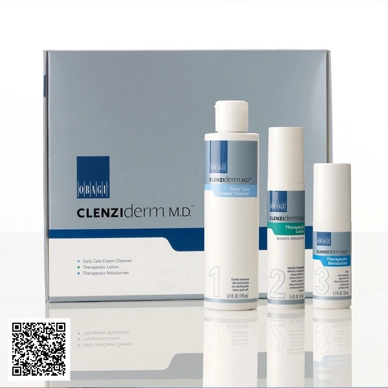 Bộ Giảm Mụn Cho Da Khô Obagi Clenziderm Dry Set Mỹ