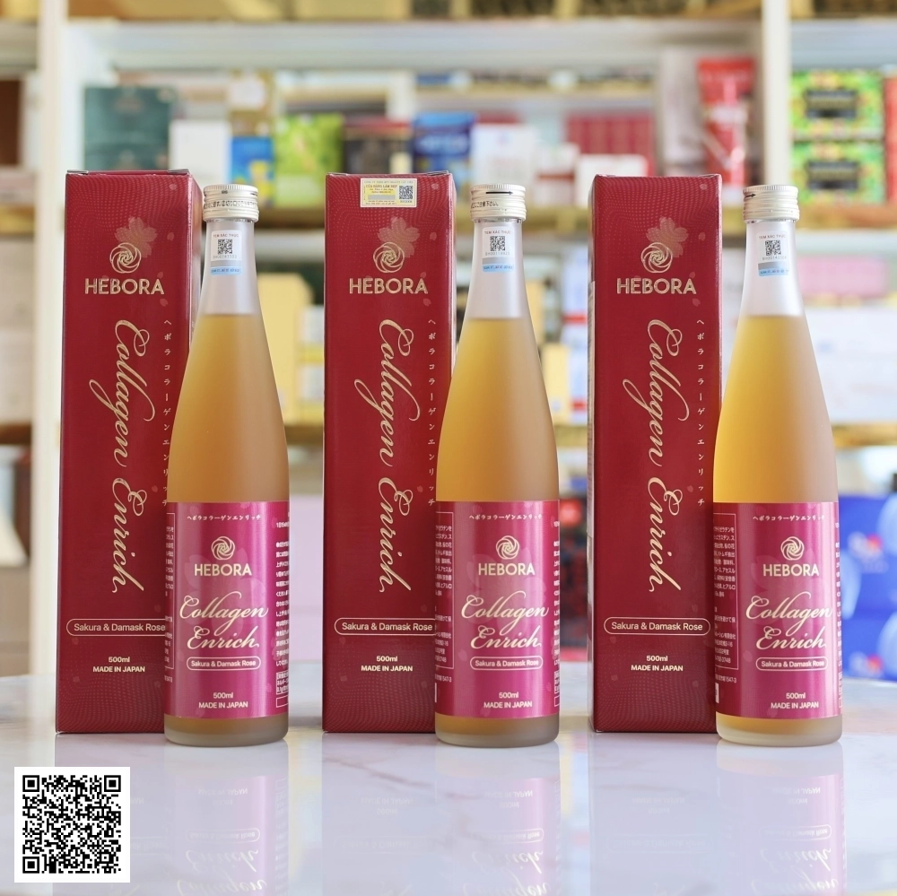 Liệu Trình 3 Tháng Hebora Collagen Enrich 3 Chai Từ Nhật Bản