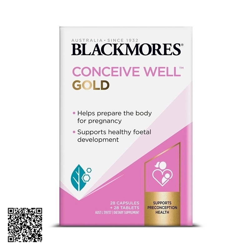 Viên Uống Hỗ Trợ Thụ Thai Blackmores Conceive Well Gold Của Úc 56 Viên
