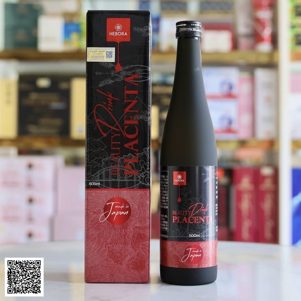 Nước Uống Nhau Thai Hebora Beauty Drink Placenta Trắng Da Mờ Nám Từ Nhật Bản 500ml