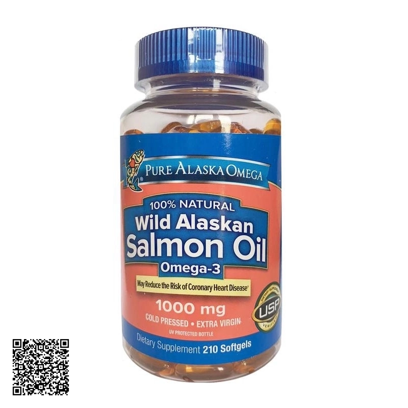 Viên Uống Dầu Cá Hồi Pure Alaska Omega Wild Salmon Oil 1,000mg Của Mỹ 210 Viên