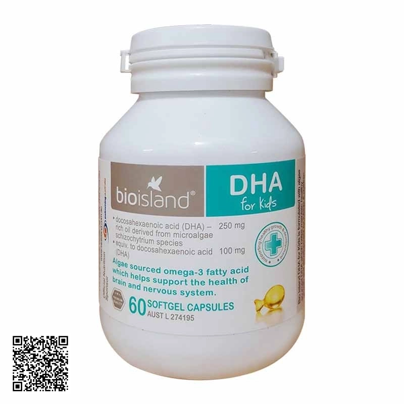 Dầu Cá Phát Triển Trí Não Cho Bé DHA Bio Island Của Úc 60 Viên