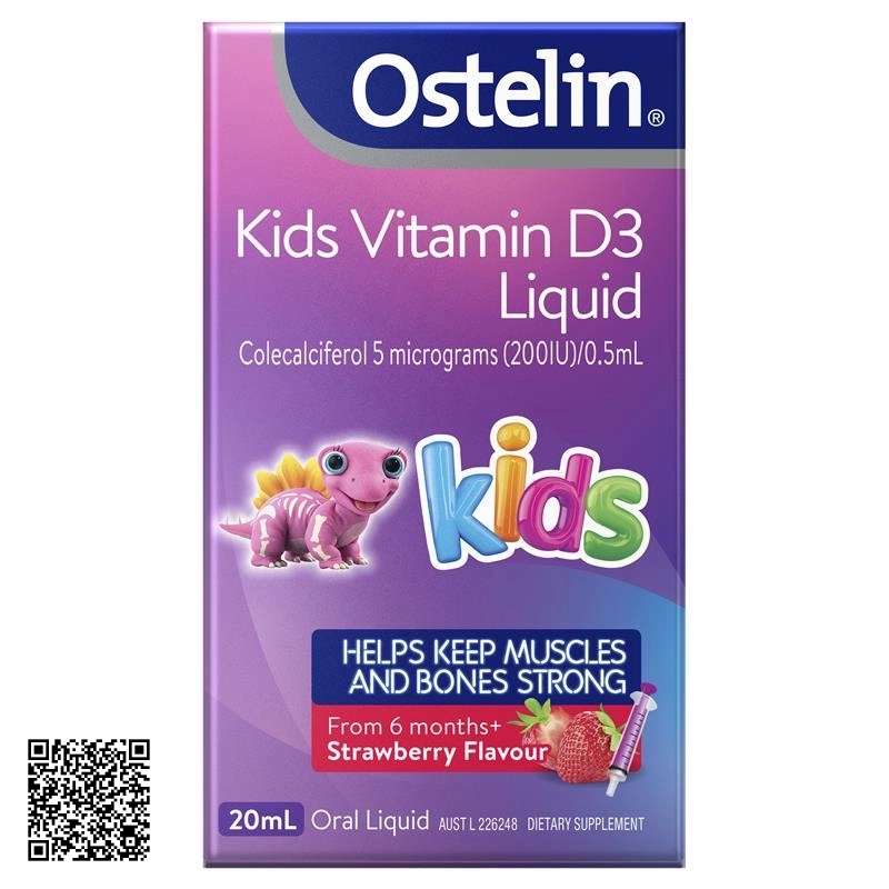 Ostelin Kids Vitamin D3 Liquid Cho Bé Từ 6 Tháng Tuổi Của Úc 20ml