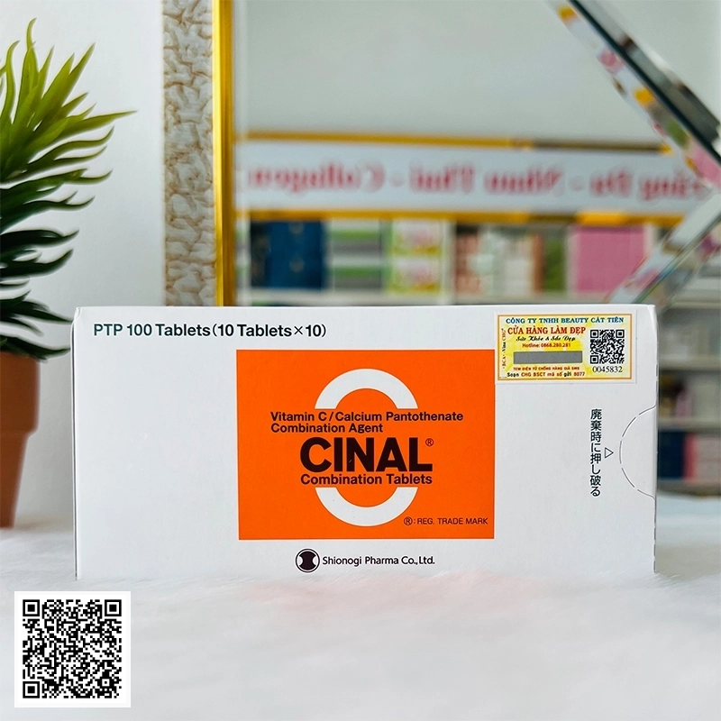 Viên Uống Trắng Da Ngừa Mụn Cinal C Của Nhật Bản 100 Viên