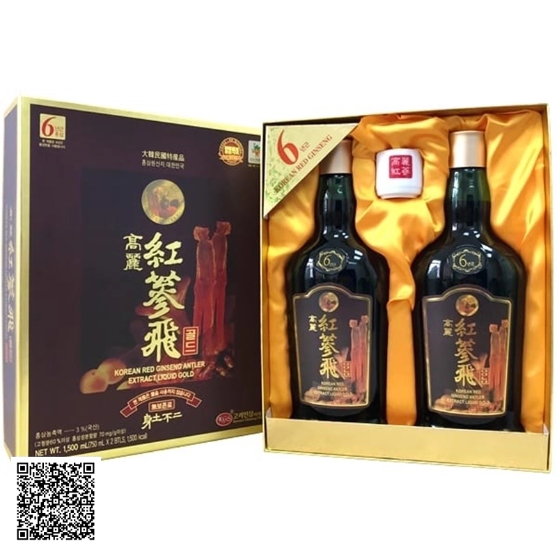 Nước Hồng Sâm Nhung Hươu KGS Korean Red Ginseng Antler Extract Liquid Gold Hàn Quốc (2 chai x 750ml)