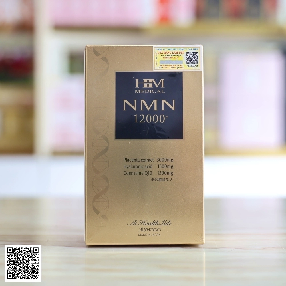 Viên Uống NMN Aishodo 12000+ Trẻ Hoá Da Của Nhật Bản 60 Viên