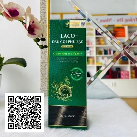 Dầu Gội Phủ Bạc Laco Đen Tóc Tự Nhiên 200ml