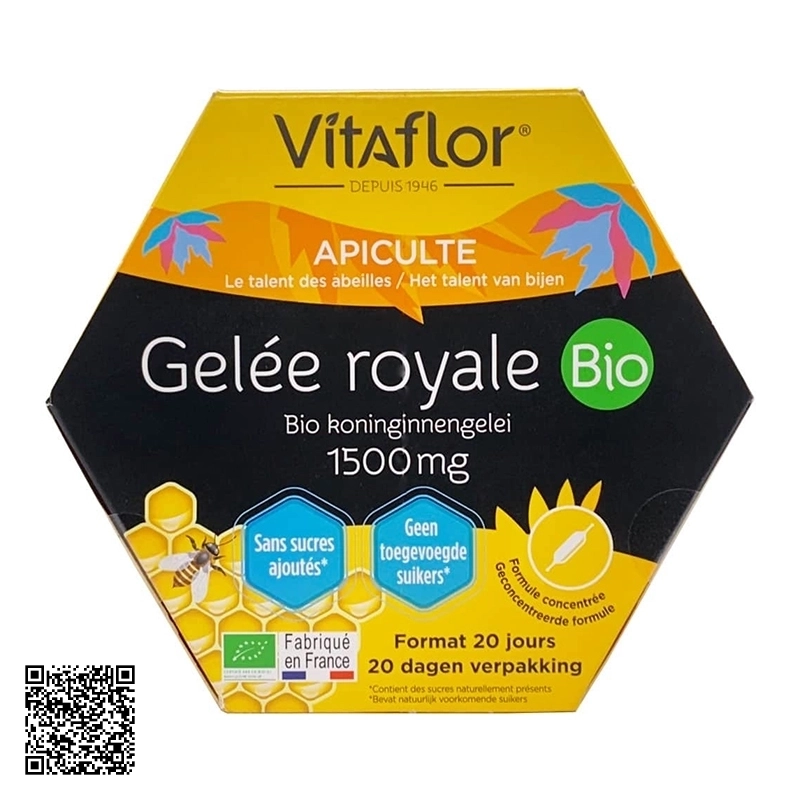 Sữa Ong Chúa Vitaflor Gelée Royale Bio 1500mg Của Pháp 20 Ống