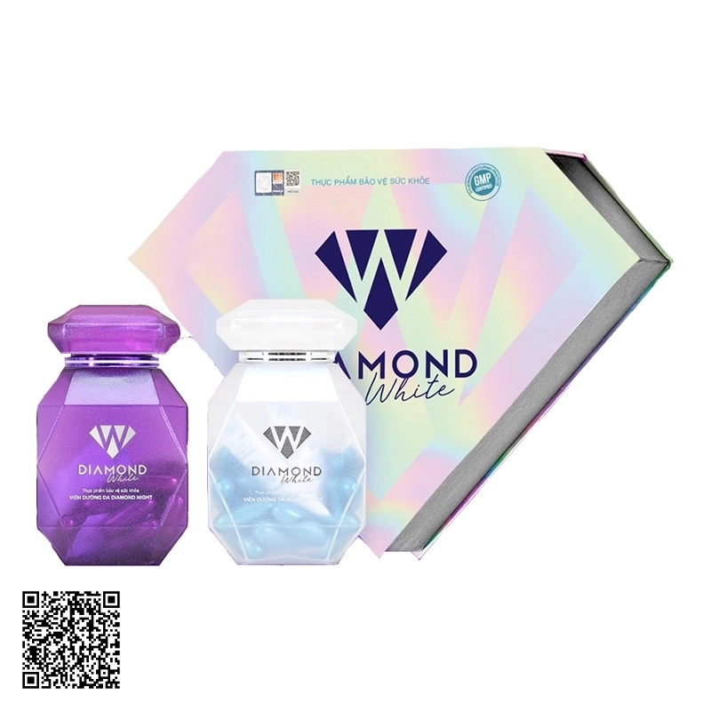 Viên Uống Trắng Da Diamond White Day & Night 2 Hủ 30 Viên