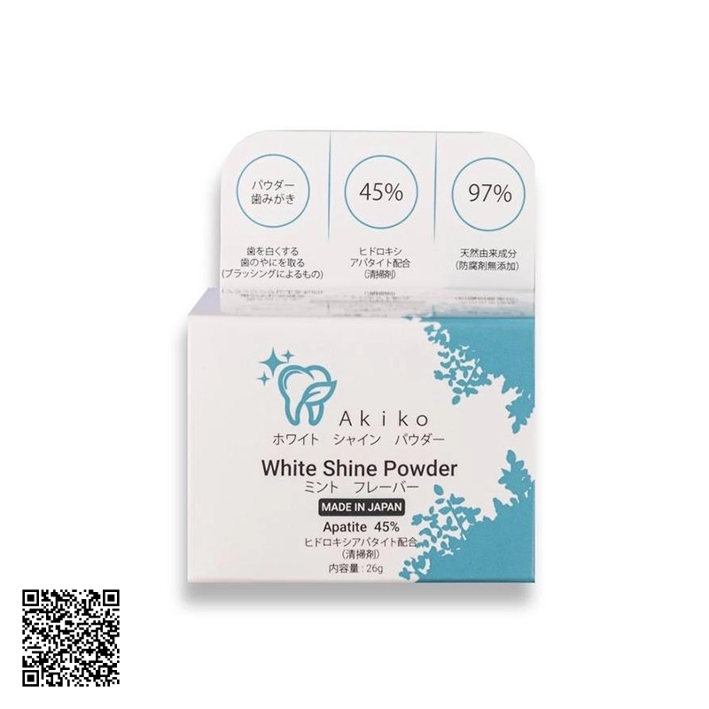 Bột Trắng Răng Akiko White Shine Powder Của Nhật Bản 26g