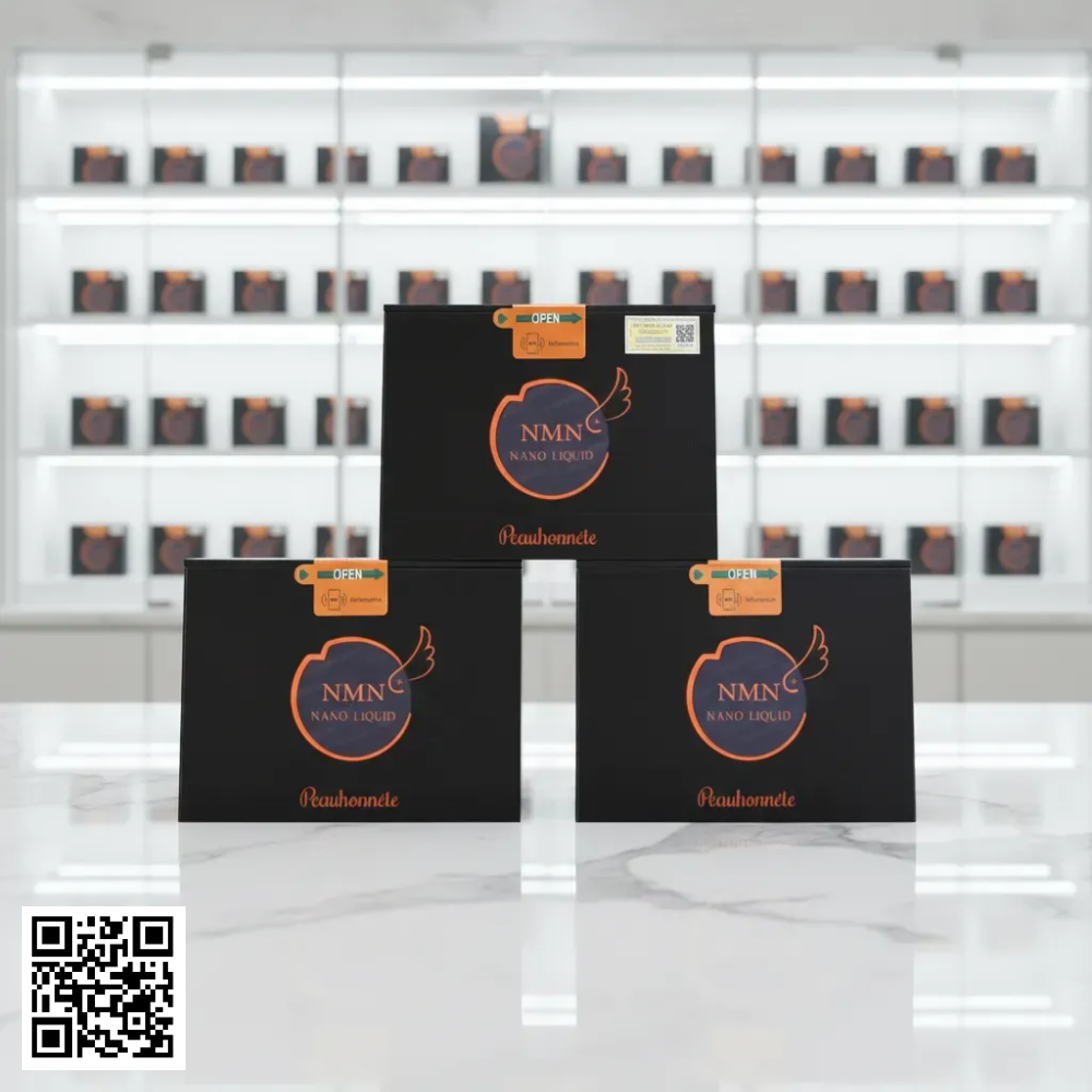 Nước Uống Trẻ Hóa NMN+ Nano Liquid Peauhonnete Nhật Bản Hộp 30ml. x 12 Chai